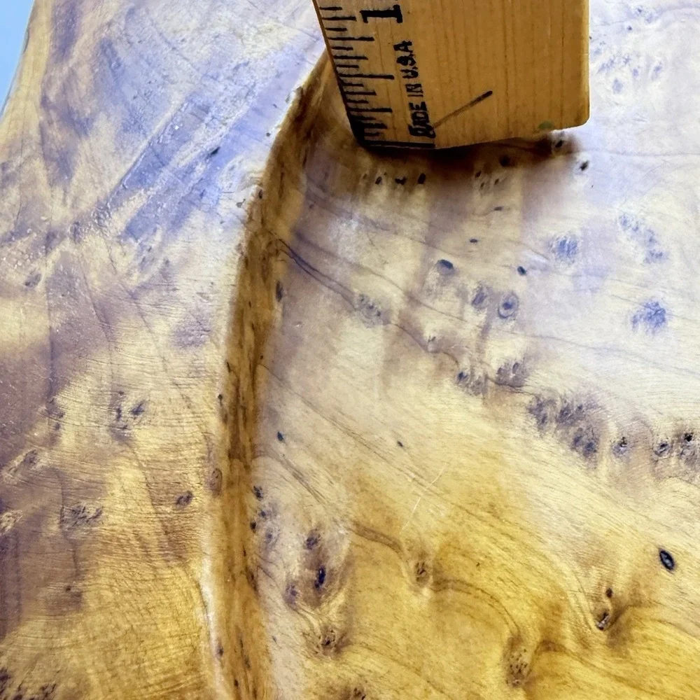Vintage Teak Burl Wood Live Edge Tray Bowl Rustic Organic Modern Centerpiece 13